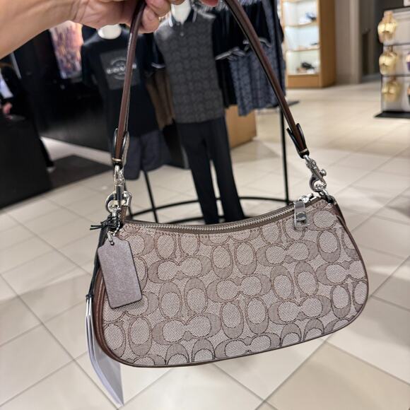 COACH Ashton Bag In Signature Jacquard CBJ00 Silver/Oak/Maple - Picture 3 of 11